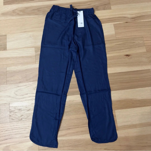 Bobi Los Angeles Elastic Pull-on Ankle Navy Naval Slim Pant Size Small Tapered - Picture 1 of 9